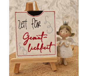 2€ ZUSATZTÜRCHEN 18. Dezember - Stickserie - ITH Teebeutel Verpackung